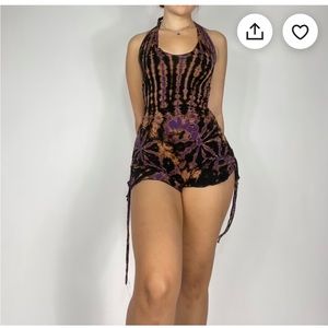 Sexy tie dye romper